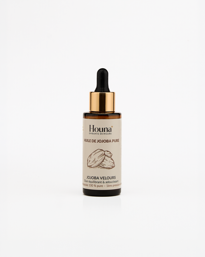 Flacon Jojoba Velours 50 ml - Huile de jojoba pure pressée à froid - Houna Organic Skincare Suisse