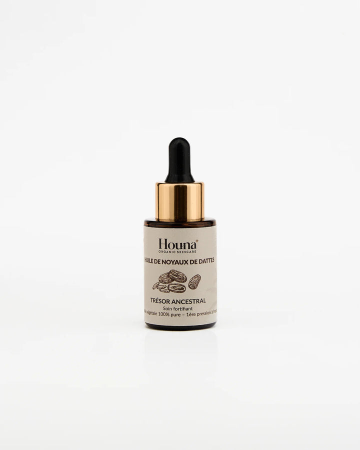 Huile de noyaux de dattes bio Trésor Ancestral flacon pipette 30 ml - soin contour des yeux peaux matures