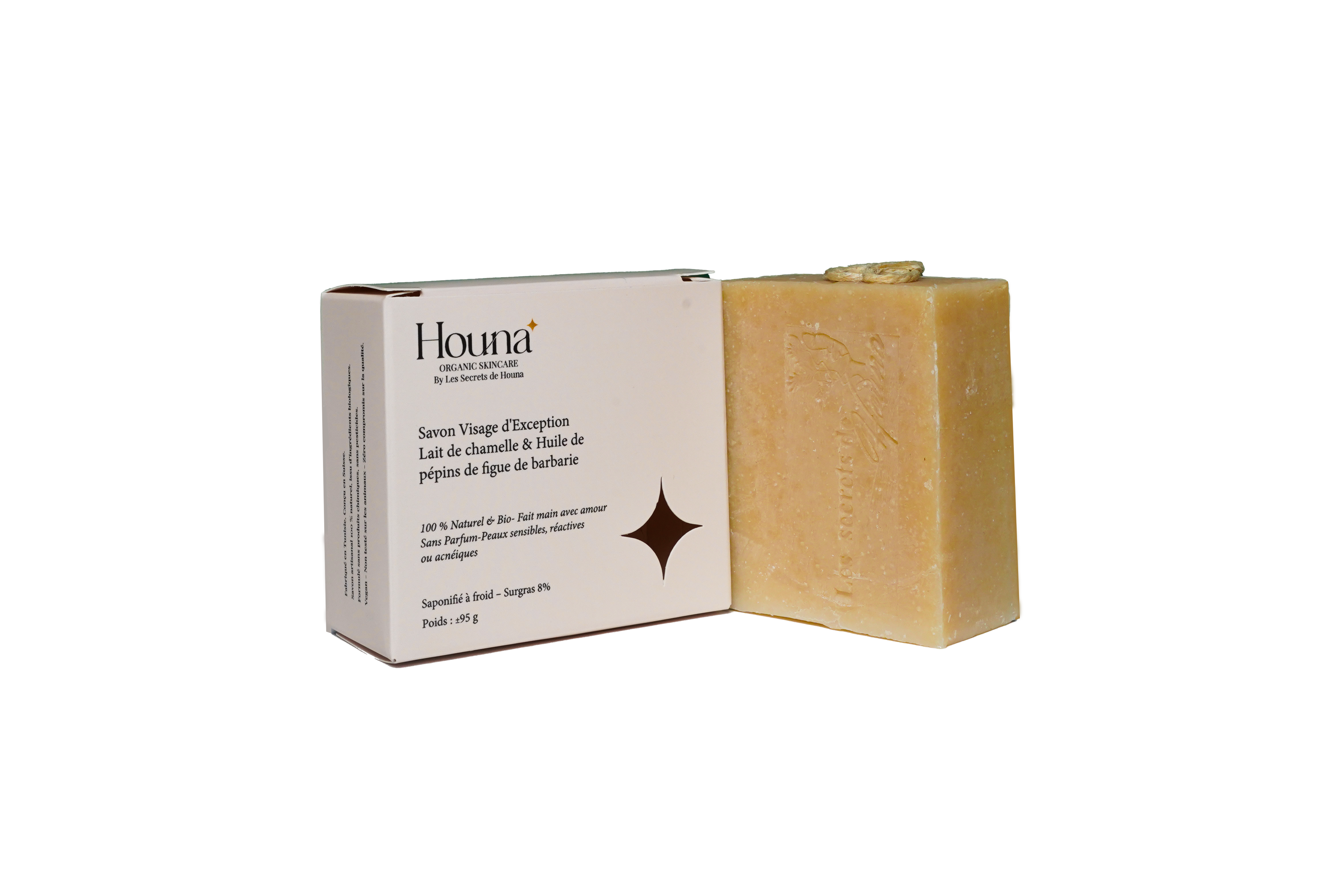 Savon au lait de chamelle et huile de figue de Barbarie sans parfum saponifié à froid Houna