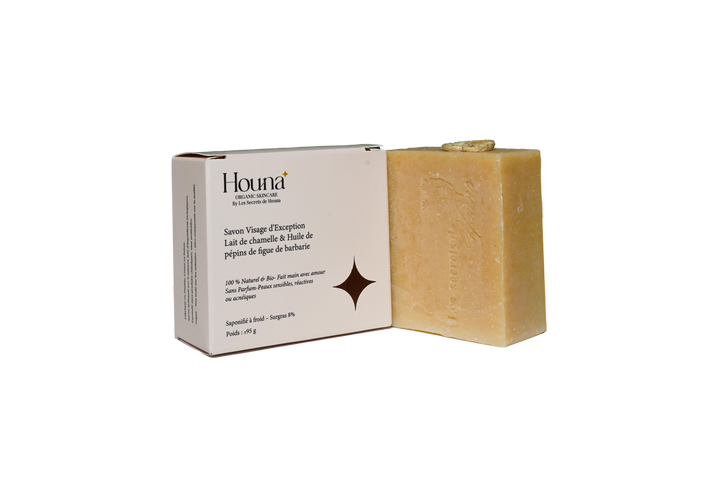Savon au lait de chamelle et huile de figue de Barbarie sans parfum saponifié à froid Houna
