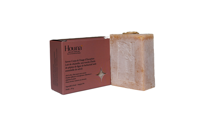 Savon au lait de chamelle parfumé au néroli saponifié à froid Les Secrets de Houna